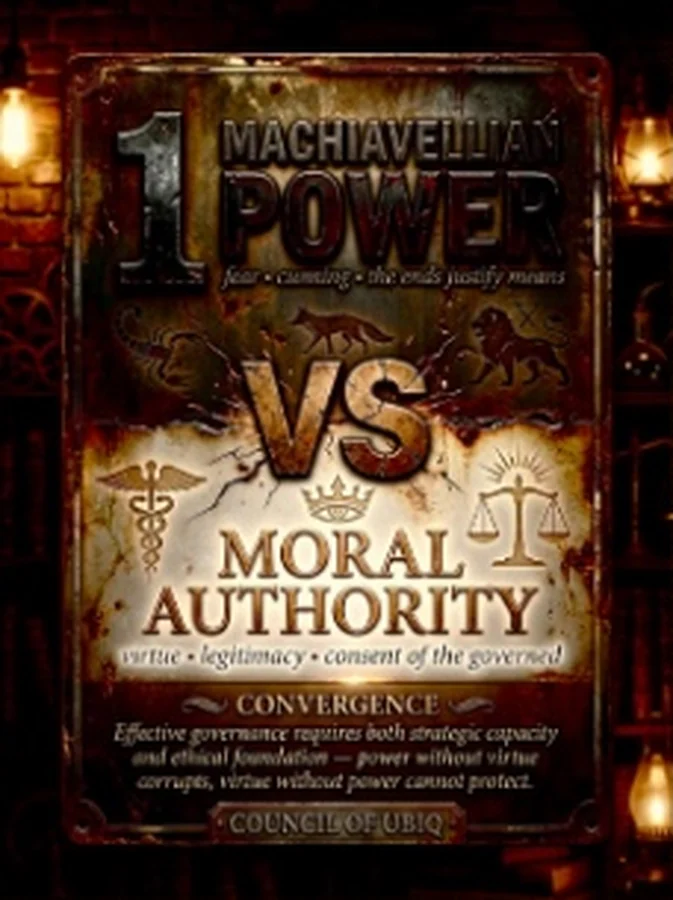 Council 1 — Machiavellian Power vs Moral Authority