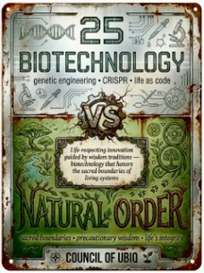 Council 25 — Biotechnology vs Natural Order