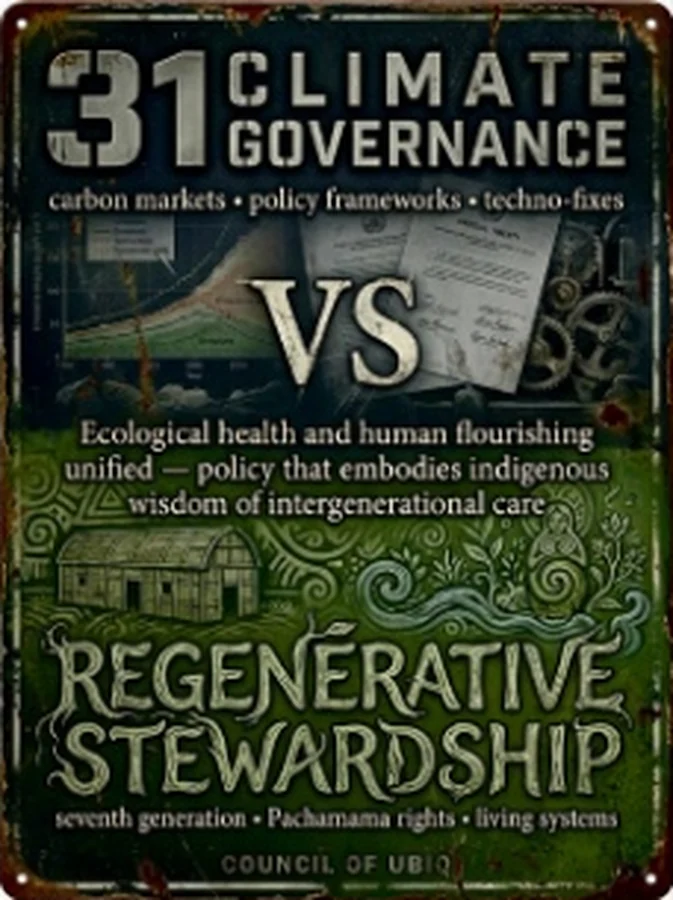 Council 31 — Climate Governance vs Regenerative Stewardship