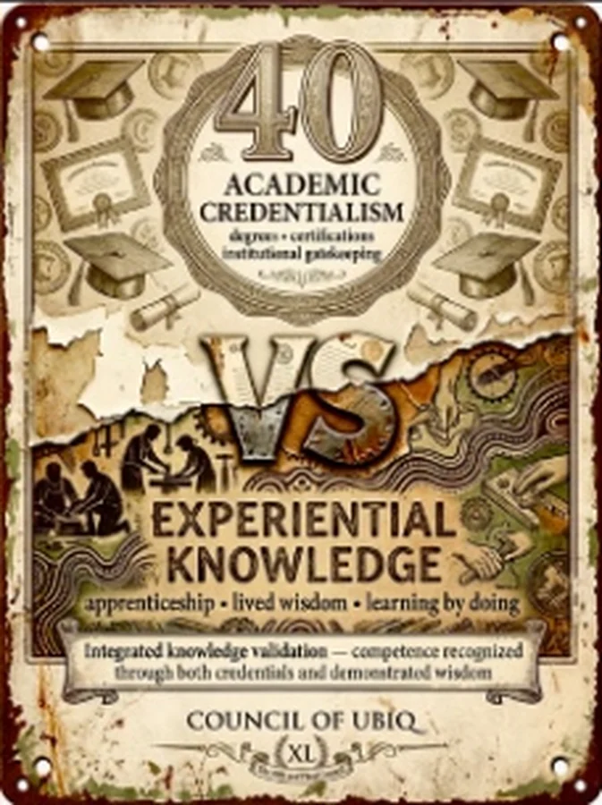 Council 40 — Academic Credentialism vs Experiential Knowledge