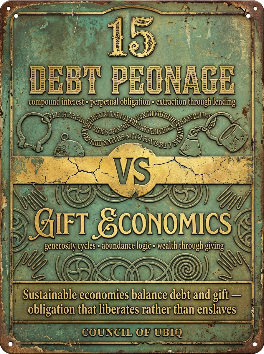 Council 15: Debt Peonage vs Gift Economics