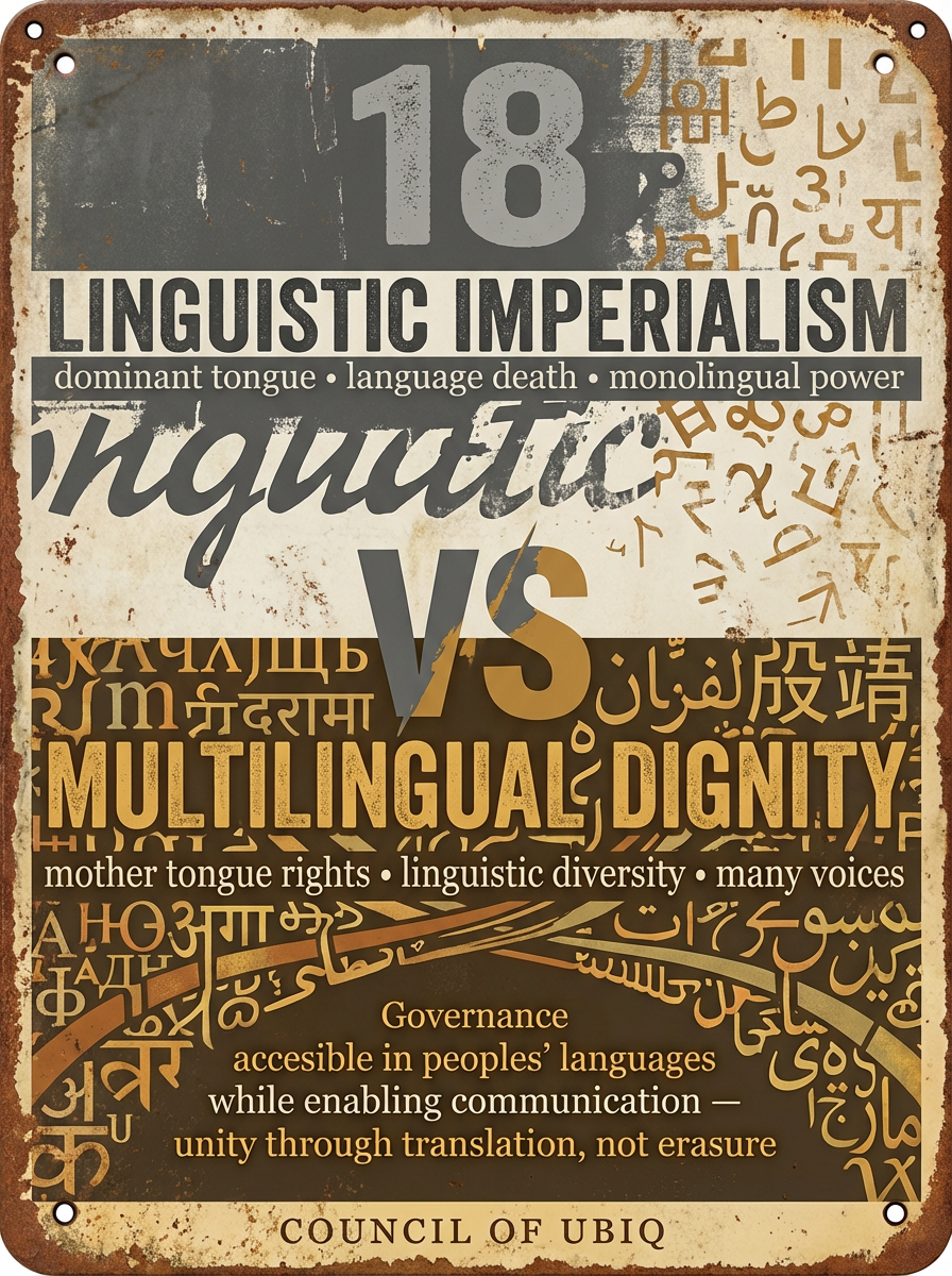 Council 18: Linguistic Imperialism vs Multilingual Dignity