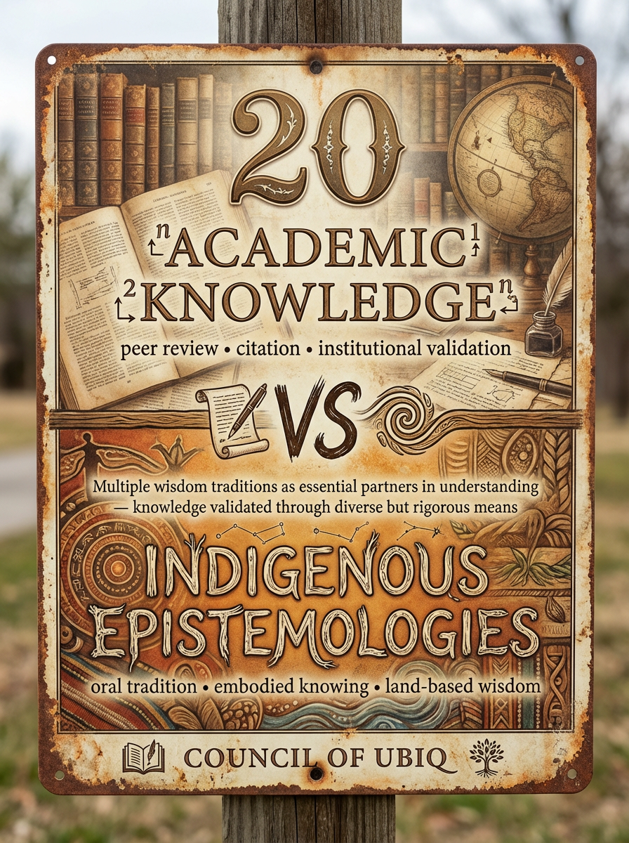 Council 20: Academic Knowledge vs Indigenous Epistemologies