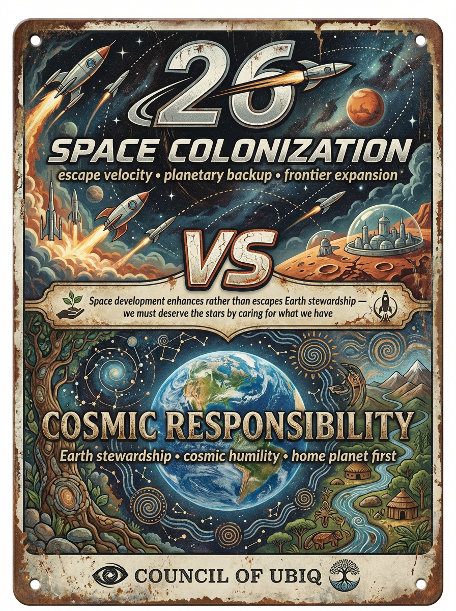 Council 26: Space Colonization vs Cosmic Responsibility
