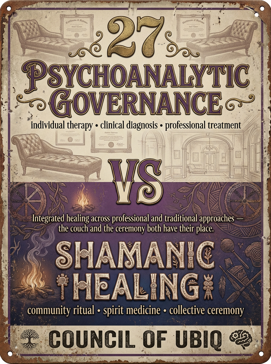Council 27: Psychoanalytic Governance vs Shamanic Healing