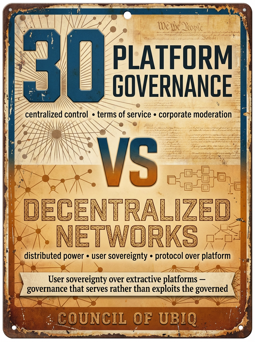 Council 30: Platform Governance vs Decentralized Networks