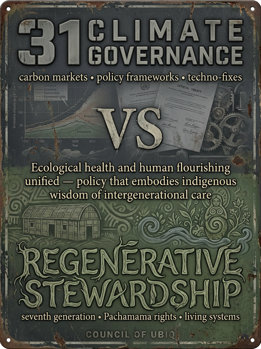 Council 31: Climate Governance vs Regenerative Stewardship