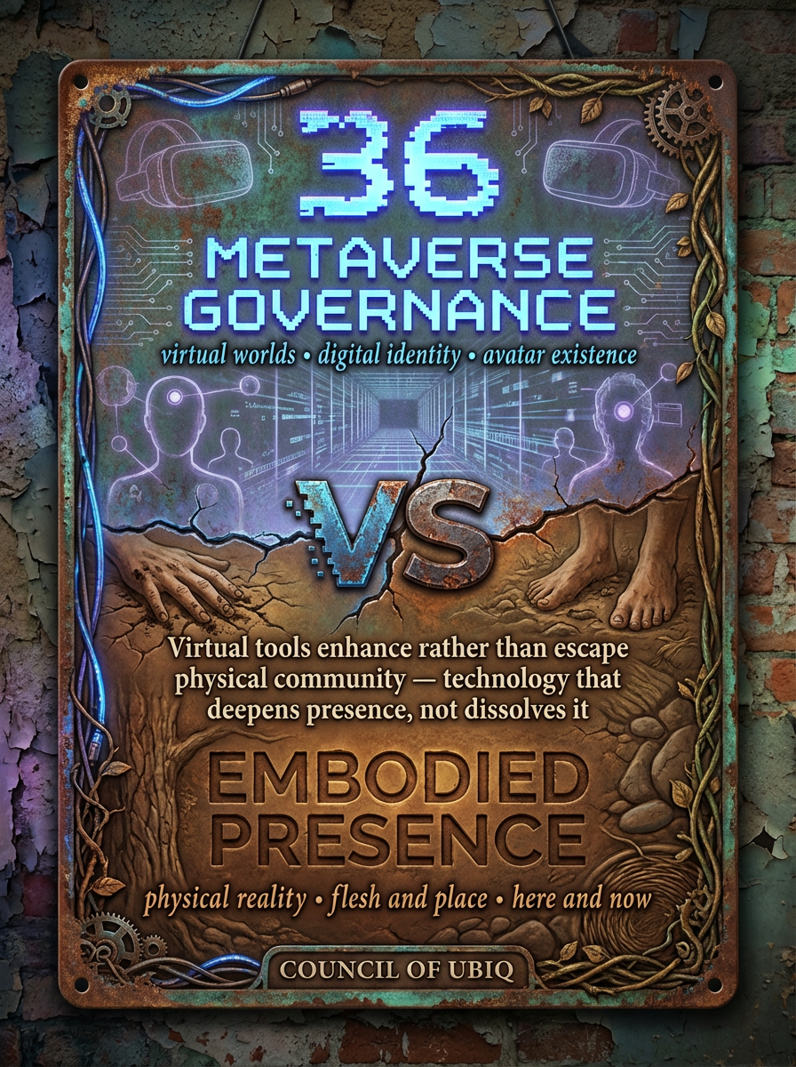 Council 36: Metaverse Governance vs Embodied Presence