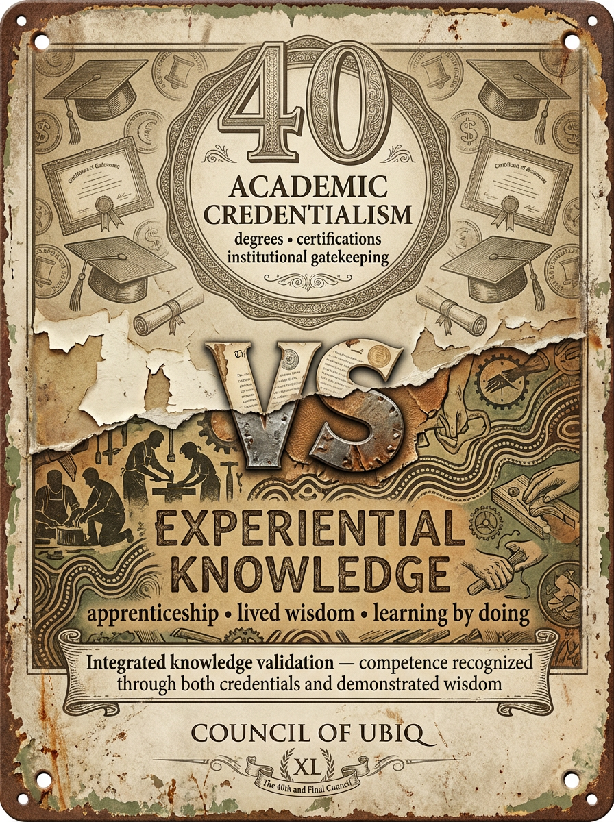 Council 40: Academic Credentialism vs Experiential Knowledge